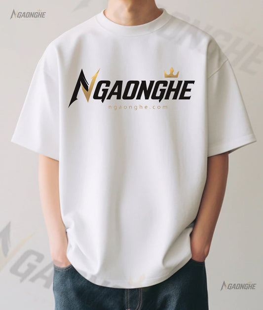 Áo thun nam màu Ngạo Nghễ trơn cổ nhỏ từ bông cotton nặng, thiết kế thời trang.