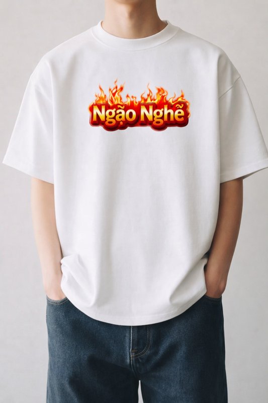 Áo thun nam màu Ngạo Nghễ trơn cổ nhỏ từ bông cotton nặng, thiết kế thời trang.